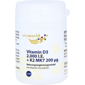 Vita World GmbH VITAMIN D3+K2 2.000 I.E./200 µg Tabletten 120 Stück