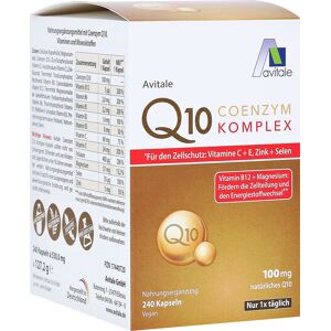 Avitale GmbH COENZYM Q10 100 mg Kapseln+Vitamine+Mineralstoffe 240 Stück