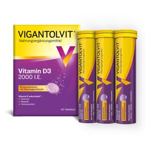 WICK Pharma - Zweigniederlassung der Procter & Gamble GmbH VIGANTOLVIT 2000 I.E. Vitamin D3 Brausetabletten 60 Stück