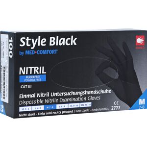 Dr. Junghans Medical GmbH NITRIL Unters.Handschuhe unste.puderfrei M schwarz 100 Stück