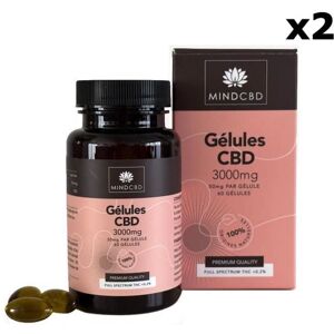 Cbd Certified Lot 2 X 60 Gélules Cbd Premium Mind Cbd - Full Spectrum 3000mg (50mg/gélule), 100% Naturel.