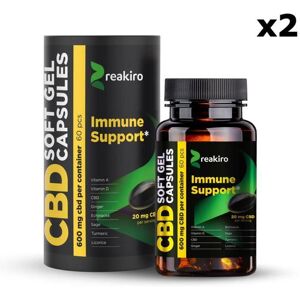 Cbd Certified Lot De 2 X 60 Gélules Cbd Reakiro Full Spectrum (2 X 600mg), Immune Support. Ingrédients 100% Naturels.