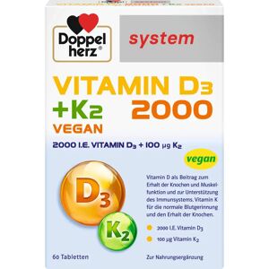 Queisser Pharma GmbH & Co. KG Doppelherz Vitamin D3 2000+K2 system Tabletten 60 St