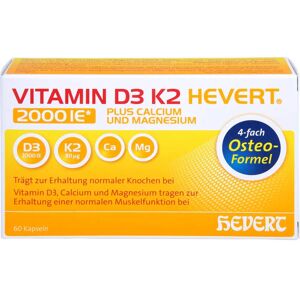 Hevert-Arzneimittel GmbH & Co. KG Vitamin D3 K2 Hevert plus Ca Mg 2000 Ie/2 Kapseln 60 St