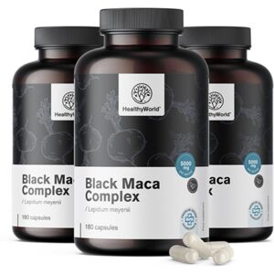 HealthyWorld® 3x Schwarze Maca Komplex 5000 mg, zusammen 540 Kapseln