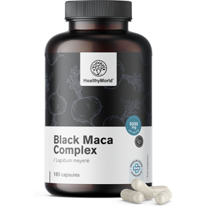 HealthyWorld Schwarze Maca Komplex 5000 mg, 180 Kapseln