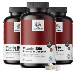 HealthyWorld 3x Vitamin B50 Komplex, zusammen 540 Kapseln