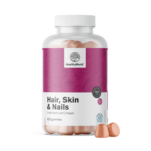 HealthyWorld Hair, Skin & Nails - Gummis für Haare, Haut und Nägel, 120 Gummibonbons