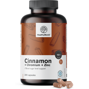 HealthyWorld Zimt mit Chrom und Zink, 240 Kapseln