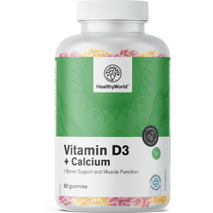 HealthyWorld Vitamin D3 + Calcium, 60 Gummibonbons