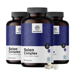 HealthyWorld 3x Selen Komplex 200 µg, zusammen 1095 Kapseln