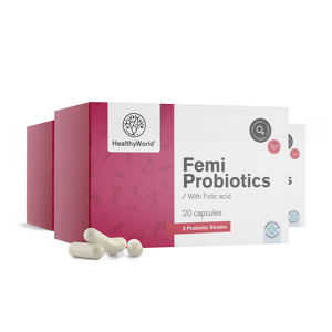 HealthyWorld 3x Femi Probiotics – für Frauen, zusammen 60 Kapseln