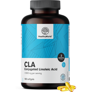 HealthyWorld CLA 3000 mg – Konjugierte Linolsäure, 180 Weichkapseln