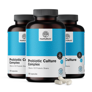 HealthyWorld 3x Probiotic Culture - Komplex mikrobiologischer Kulturen, zusammen 360 Kapseln