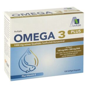 OMEGA-3 plus 1.000 mg DHA 500 mg/EPA 100 mg+Vit.E 120 St