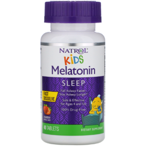 vitanatural kinder melatonin 1mg - schnell auflösend- 40 tabletten - erdbeer