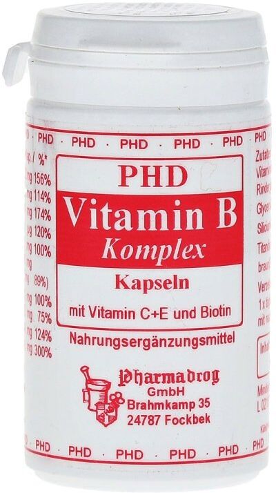 Pharmadrog Vitamin B Komplex mit Vitamin C + E und Biotin Kapseln