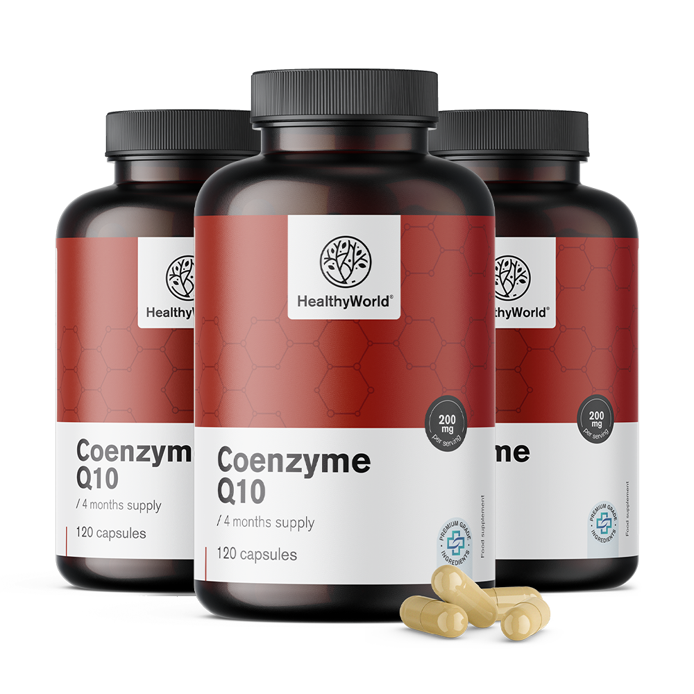 HealthyWorld 3x Coenzym Q10 200 mg, zusammen 360 Kapseln