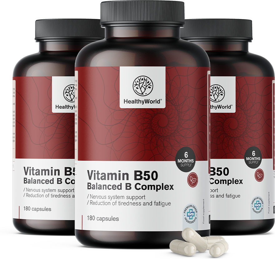 HealthyWorld 3x Vitamin B50 Komplex, zusammen 540 Kapseln