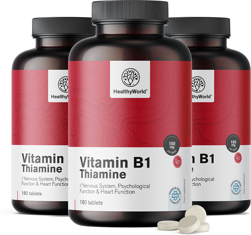 HealthyWorld 3x Vitamin B1 – Thiamin 100 mg, zusammen 540 Tabletten