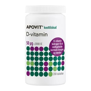 APOVIT D-Vitamin Børn 50 µg Kosttilskud 200 stk - Vitaminer - Boost immunforsvar