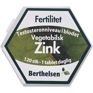 Berthelsen Naturlig Zink Kosttilskud 120 stk - Mineraler - Jern - Kalk - Boost immunforsvar