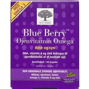 New Nordic Blue Berry Omega 3 - Omega 3 6 9 - Kapsler Kosttilskud 60 stk - Blåbær Vitaminer