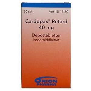 Cardopax Retard 40 mg (Håndkøb, apoteksforbeholdt) 60 stk Depottabletter orion pharma