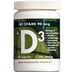Grønne Vitaminer D3-Vitamin Stærk Kapsler 90 µg 120 stk - D-vitamin - Kosttilskud - Boost immunforsvar