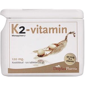 DeepSeaPharm K2 Vitamin Tablet 90 µg Kosttilskud 120 stk - K-Vitamin