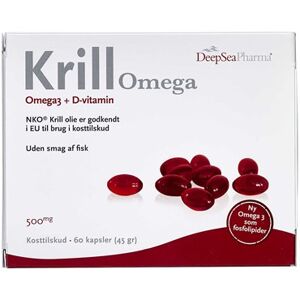 DeepSeaPharm Krill Omega + D-Vitamin Børn Kapsler 500 mg Kosttilskud 60 stk - Krillolie