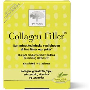 New Nordic Skin Care Collagen Filler Tabletter Kosttilskud 60 stk - Hår og negle vitaminer - Vitaminer til huden - Hår vitamin, vitaminer til negle