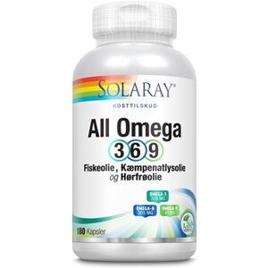 Solaray All Omega 3 - Omega 3 6 9 --6-9 Kosttilskud 180 stk - Fiskeolie