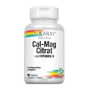 Solaray Cal-Mag Citrat + D-Vitamin Børn Kosttilskud 90 stk - Vitaminer - Kalktilskud