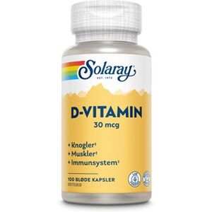 Solaray D-Vitamin Børn 30 µg Kosttilskud 100 stk - Vitaminer