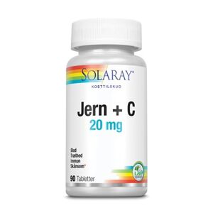 Solaray Jern + C Kosttilskud 90 stk - C-Vitamin - Jerntilskud - Vit C