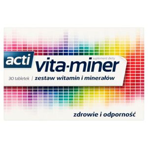Acti vita-miner Sæt med vitaminer og mineraler, kosttilskud, 30 tabletter