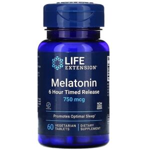 Life Extension Melatonin 6 Hour Timed Release, 750mcg - 60 Vegetariske Tabs