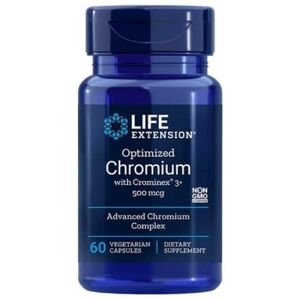 Life Extension Optimeret Krom Med Crominex 3+, 500mcg - 60 Kapsler