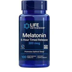 Life Extension Melatonin 6-Timers Tidsfrigivelse, 300 Mcg - 100 Vegetariske Tabletter