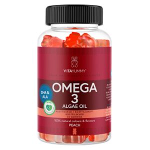 VitaYummy Omega 3 Algae Oil Peach (U)   60 stk.
