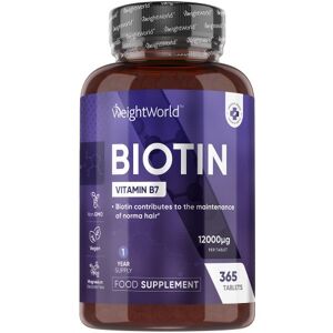 Biotin 365 tabletter, 12000 mcg  - Vitaminer til håret med B7-vitamin