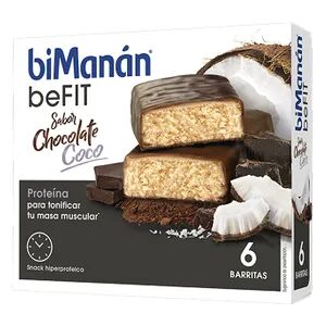 Bimanán BeFit Barritas Chocolate Coco 27g 6 Barritas Chocolate-Coco