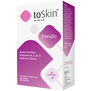 ToSkin Suplemento alimenticio antioxidante ferúlico para el envejecimiento de la piel 30 caps.