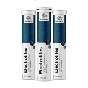 HealthyWorld® 3x Electrolitos – comprimidos efervescentes, en total 60 comprimidos efervescentes
