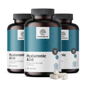 HealthyWorld® 3x Ácido hialurónico 600 mg, en total 540 cápsulas