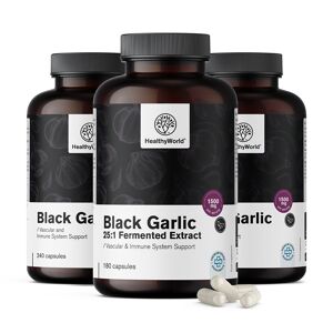 HealthyWorld® 3x Ajo negro 1500 mg, en total 540 cápsulas