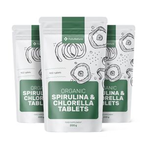FutuNatura 3x Algas Espirulina + Chlorella BIO, en total 1200 comprimidos
