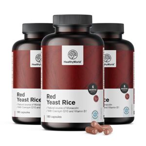 HealthyWorld® 3x Levadura roja de arroz 250 mg, en total 540 cápsulas