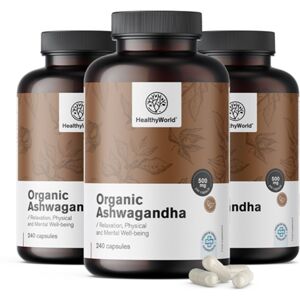 HealthyWorld® 3x BIO Ashwagandha 500 mg, en total 720 cápsulas